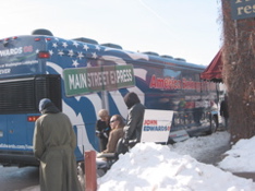 Edwards' campaign bus, Iowa